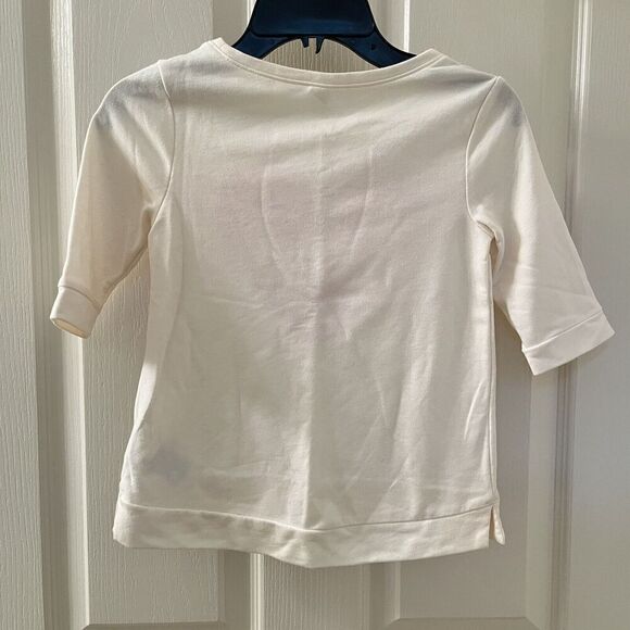 Old Navy Ivory Red Heart Love Sweatshirt Lightweight 3/4 Sleeve Girls Size 5T - Picture 6 of 8